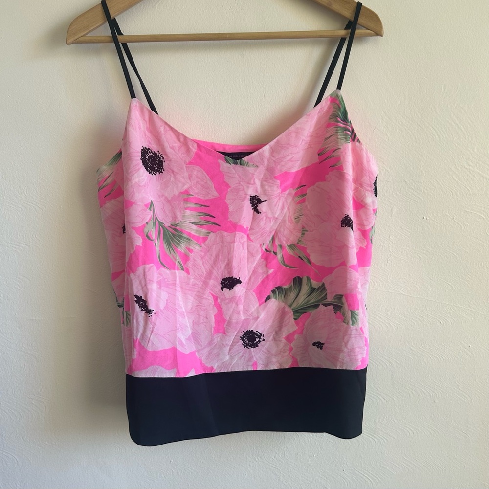 French Connection Pink Poppy Floral 100% Silk Camisole - Size 10